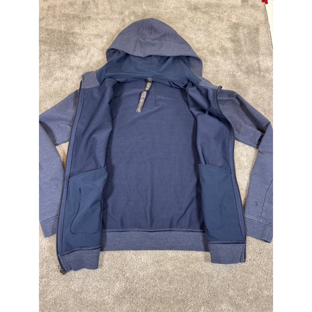 Lululemon Mens City Sweat Full Zip Hoodie Navy Blue Heathered Size S - Picture 3 of 9